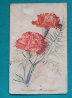 Old floral postcard, 1962 