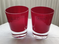 Pair of baccarat ruby red handmade glasses