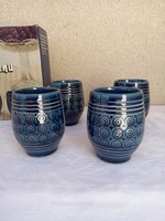 Set of retro german ceramic wine glasses