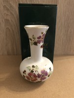 Zsolnay vase with butterfly pattern in its original box