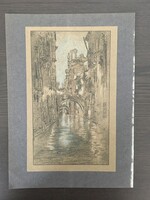 McNeill Whistler: Velencei csatorna. Litográfia ~ 1920