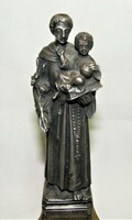 Antique silver-plated copper Padua holy antal statue
