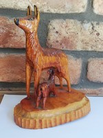 Russian wood carving deer 70s