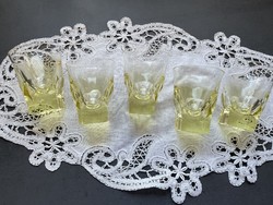Specialty! - Large champagne glass crystal polished on an old plate - 5 pcs