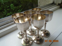 Set of silver-plated octagonal glasses