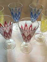 French colored champagne glasses 6 pieces