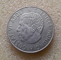 Svéd 1 korona 1966.  Ag ezüst