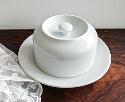 White porcelain butter holder