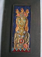 Craftsman painted fire enamel decorated copper wall decoration wall picture queen princess