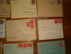 43 darab 1945 utáni német boriték levél megszállás szövetségesés szovjet zóna orosz Berlin bélyeg