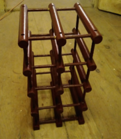 Retro painted wooden wine rack, stand with 8 wine bottles, bottle can be placed on it,