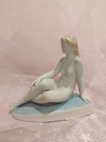 Régi Zsolnay Porcelán-Ülő Női Akt