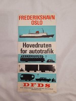 1965. Oslo, DFDS Egyesült Gőzhajótársaság prospektus, menetrend és leírás