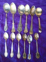 12 pcs old dessert spoons of which 2 master sign very old 2 newer models + 4 pcs