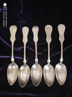 Antique silver (800 diana) teaspoons (5pcs)