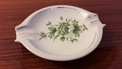 Old Hóllóháza porcelain ashtray green flower pattern ashtray