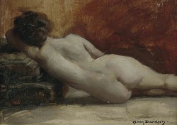 Allan davidson - reclining nude - canvas reprint