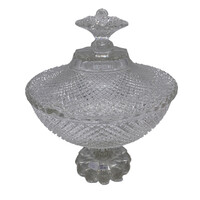 Punched polished crystal bowl - m436