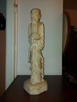 Keleti bölcs, zsírkő szobor, 50-55 cm, 7-8 kg, szép állapotban!