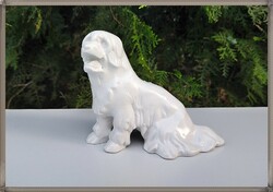 Rare porcelain white komondor dog from András Zsolnay from Sinkó