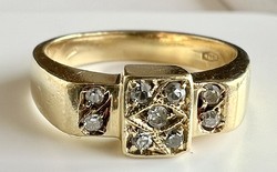 81T. 1 Forintról! 18 karátos Arany (6,0 g) gyűrű 0,1 Ct Accant Gyémánttal!