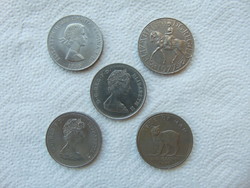 Anglia 5 darab 1 crown - 25 pence - pound LOT ! 28 grammos érmék  02