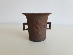 Old vintage cast iron mortar