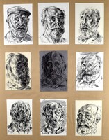 Jenő Fügedi (1935): 9 self-portraits