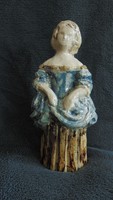 Antik iparművészi kerámia hölgy szobor
