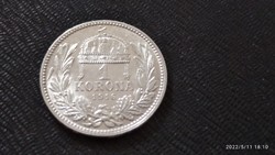 Verdefényes Ferenc József 1 korona 1916 ezüst .