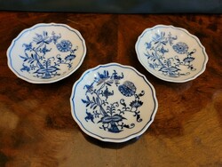3db Meisseni kávéscsésze alj tányér Meissen kék fehér hagymamintás 10,5cm