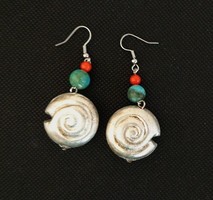 Turquoise coral earrings
