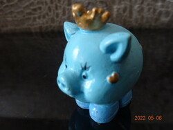 German porcelain, baby pig king, blue color, length 3.5 cm. He has!