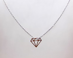 Silver chain with diamond motif pendant (zal-ag103276)