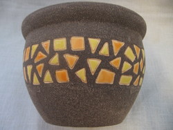 Mosaic inlaid ceramic pot