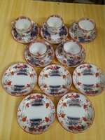 Hollóházi Austria Fischer & Mieg Pirkenhammer Imari Pattern Porcelain 5 pcs Coffee Set, Complete with 15 pieces.