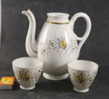 Antik pillangós teás kanna csészékkel 514