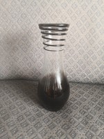 Beautiful black and white vase - broken glass, spiral relief and two-color body
