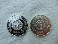 Pannonhalma ezüst 1000 forint 1995 BU + PP PÁR