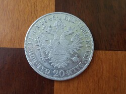 Ausztria I. Ferdinánd 20 krajcár ezüst érme 1845 A