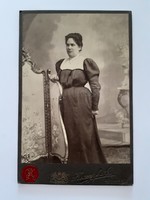 Antique female photo of mf antal m.Waited studio photo in hungarian castle