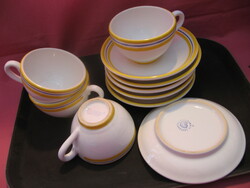 Gollhammer tischkultur yellow-blue striped tea, coffee set 4 sets