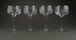 1I923 old polished short drink glass set 4 pieces