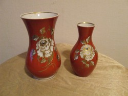 Schaubach Kunst  és Wallendorf piros vázák
