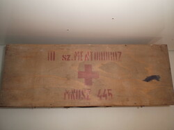 Ambulance trunk - manufactured on August 30, 1956 - numbered - wood - 45 x 17 x 12 cm - rarity