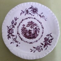 Angol porcelán, jelenetes tányér (Mason's, Ironstone)