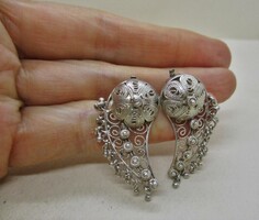 Beautiful large handcrafted silver earrings