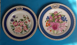2 Gyüjtői tányér , virágkiállítások alkalmára készítve