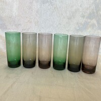 Set of colored glass glasses