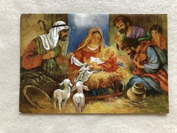 Dombornyomott Karácsonyi képeslap, üdvözlőlap  -  U.S.A.